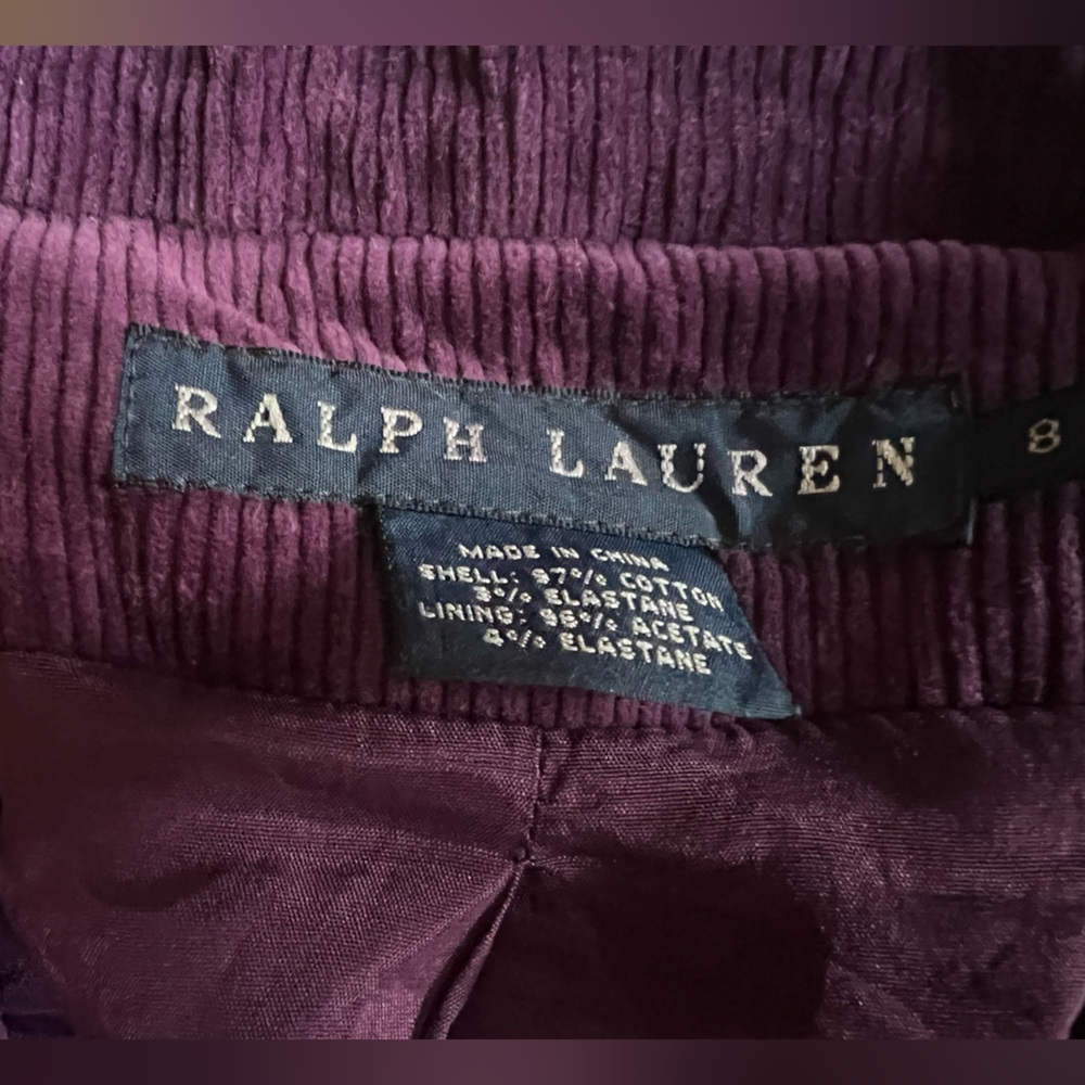 Ralph Lauren Deep Purple Corduroy Blazer - Picture 3 of 9